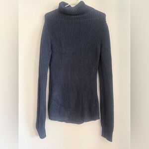 Ralph Lauren Purple Label Linen Silk Turtleneck Cable Knit Sweater Sizel L
